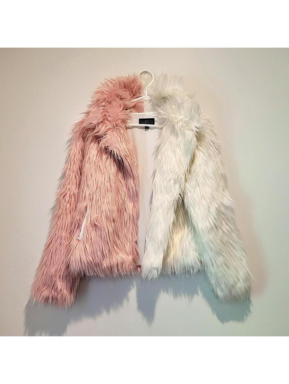 ✨ NWOT Club Exx 'Blush Balancing Act' Faux Fur Jacket ✨
